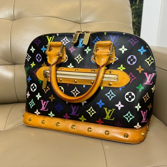 Louis Vuitton▪️Black Multicolore Alma PM - Picture 2 of 11